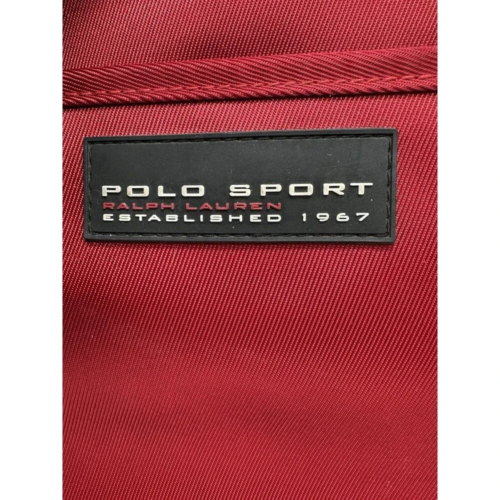 Ralph Lauren Red Polo Sport Zipper Shoulder Bag Tote Spell out 90s Red VTG Flaws